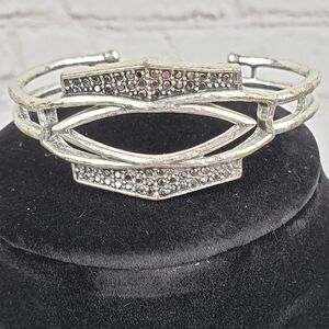 Lucky Brand Gray Crystal Stone Cuff Bracelet